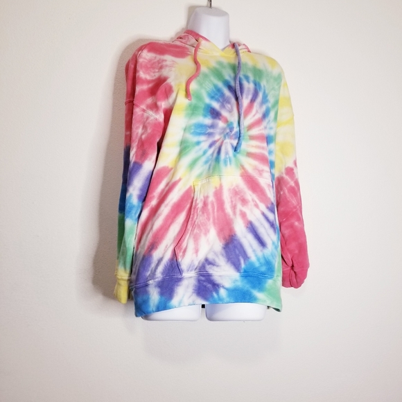 bp Tops - BP multicolored tie dye long sleeved hoodie